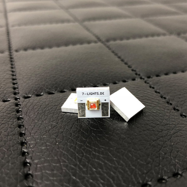 LED Orange-Amber auf Alu-Platine 10mm x 10mm vorgelötet inkl. Kabel und Wärmeleitpad Amber