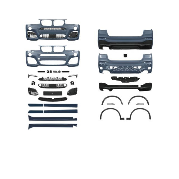 AN Sport Umbau 2-Rohr Bodykit Set grundiert für SRA + PDC passt für BMW X4 F26 auch M-Paket