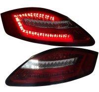 Lightbar LED R&uuml;ckleuchten passend f&uuml;r Porsche Boxster 987/Cayman, rot-rauch, dynamischer Blinker