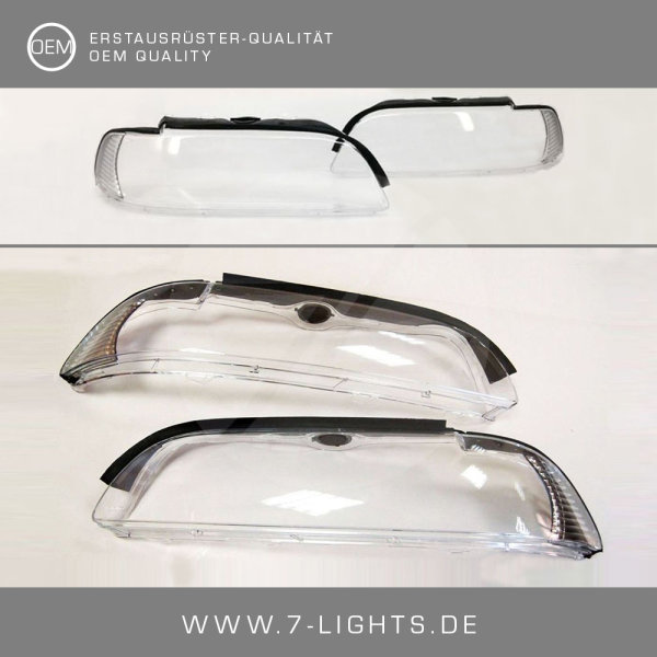 Scheinwerfer Glas Scheibe passt für BMW 5er e39 Facelift LCI Halogen Xenon (Bj. 2000 - 2004)