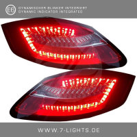Lightbar LED Rückleuchten passend für Porsche Boxster 987/Cayman, rot-klar, dynamischer Blinker