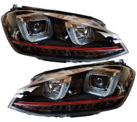 LED TAGFAHRLICHT Scheinwerfer passend f&uuml;r VW Golf 7 dynamischer LED-Blinker GTI-Look