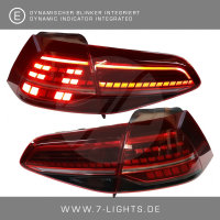 LED Rückleuchten passend für Golf 7 2013+ dynamischer LED Blinker R-Look rot smoke TC