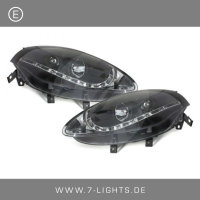 LED TAGFAHRLICHT Scheinwerfer passend f&uuml;r Fiat Bravo 07+ schwarz Sonar