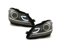 LED Scheinwerfer passend f&uuml;r Mercedes Benz C-Klasse W204 S204 C204 11-15 schwarz