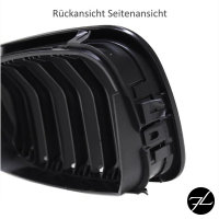 2x Kühlergrill Schwarz Glanz Doppelsteg SET passt für BMW 3er E46 Coupe Cabrio 99-03 SPORT