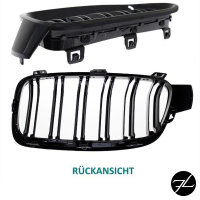 Kühlergrill Grill Schwarz Glanz Doppelsteg Sport passend für BMW 3er F30 F31 alle Modelle 2011-2019 +Emblemhalter