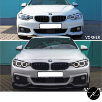 2x Kühlergrill Schwarz Glanz Doppelsteg +Emblemhalter passend für BMW 4er F32 F33 F36 auch  M4 + M alle Modelle