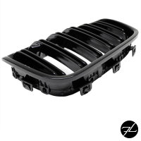 SET Doppelsteg Kühlergrill Grill Schwarz Glanz passt für BMW 1er F20 F21 ab 2010-2015