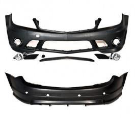 Set Mercedes W204 Stoßstange Front & Heck AMG C63 Look 07-11 Bodykit