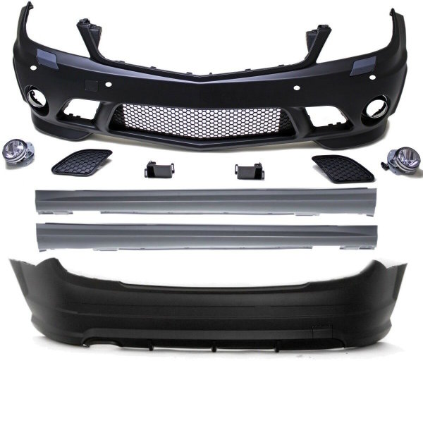 Bodykit Stoßstange vorne hinten für Mercedes W204 vor Mopf 2007-2011 +Zubehör für C63 AMG