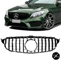 Kühlergrill Grill Schwarz Glanz passend für Mercedes C Klasse W205 S205 14-18 auf Sport-Panamericana GT