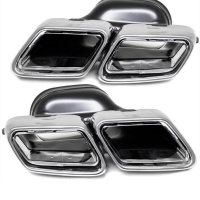 Mercedes W212 W222 Exhaust Tips Chrome 4-Pipe Stainless Steel + Accessories E63 S63 AMG