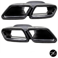 Mercedes W212 W222 Exhaust Tips Chrome Black 4-Pipe...