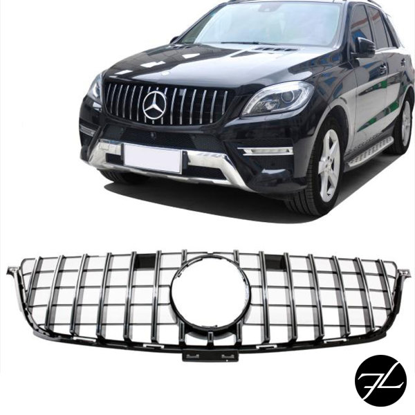 Kühlergrill Schwarz Chrom passt für Mercedes ML-Klasse W166 Bj 11-14 auf Facelift Sport-Panamericana GT