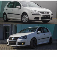 Stoßstange vorne + Nebelscheinwerfer Gelb für GTI + ABE + Montageset für Golf 5