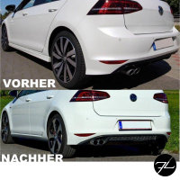 Diffusor Sto&szlig;stange Ansatz Schwarz Matt 2 Rohr Wabendesign passend f&uuml;r VW Golf 7 VII GTI GTD Umbau