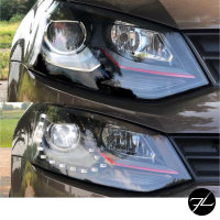 Satz Scheinwerfer Schwarz LED TFL GTI Fassung H7/H7 passt für VW Polo 6R 6C 10-17