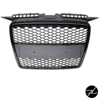 Kühlergrill Wabengrill Sport für Audi A3 8P 05-08 Schwarz Hochglanz+ Kennzeichenplatte integriert für RS3