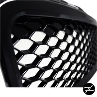 Kühlergrill Wabengrill Sport für Audi A3 8P 05-08 Schwarz Hochglanz+ Kennzeichenplatte integriert für RS3