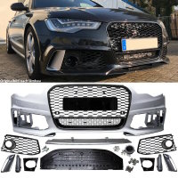 Umbau Sport Stoßstange vorne PDC+Grill Waben passt für Audi A6 4G C7 bj 11-15 kein RS6 + Gutachten