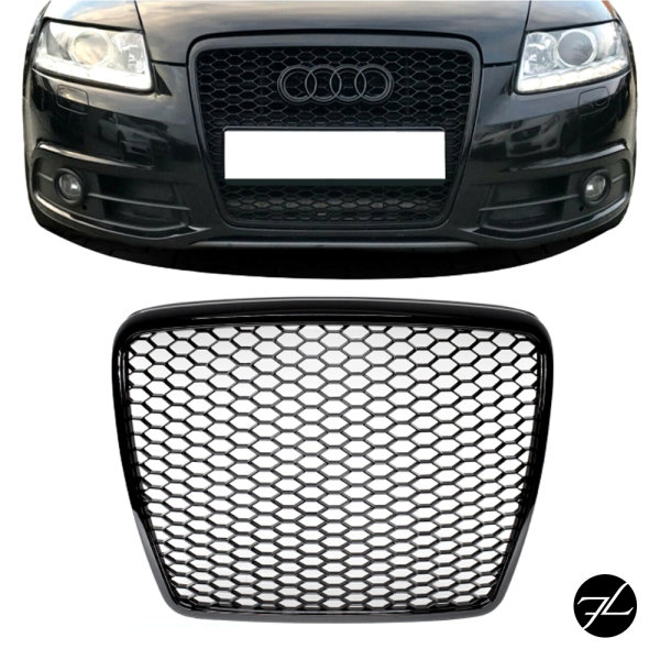 Kühlergrill Wabengrill Schwarz glanz passend für Audi A6 C6 4F Facelift 08-11 nicht RS6