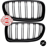 SET Kühlergrill Grill Schwarz Glanz Doppelsteg +Emblemhalter passend für BMW 5er F10 F11 auch M M5