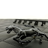 Lackierung Fahrzeug Embleme Leisten - Ferrari - Pferd, Cheval, Logos, Zeichen, Beschriftung, Badges Schwarz Glanz 1 Teil