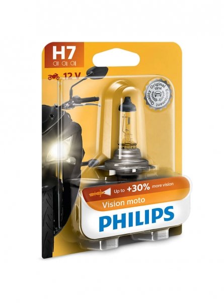 H7 12V 55W PX26d MotoVision +30% 1st. Blister Philips