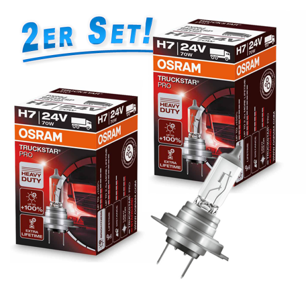 H7 24V 70W P26d TRUCKSTAR PRO +100% mehr Licht Duobox OSRAM