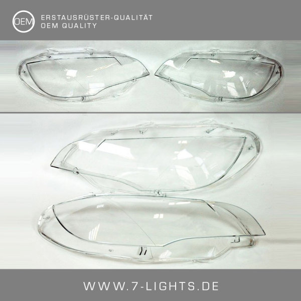 Scheinwerfer Glas Scheibe passt f&uuml;r BMW X6 X5M E71 Halogen Xenon (Bj. 2008 - 2014)