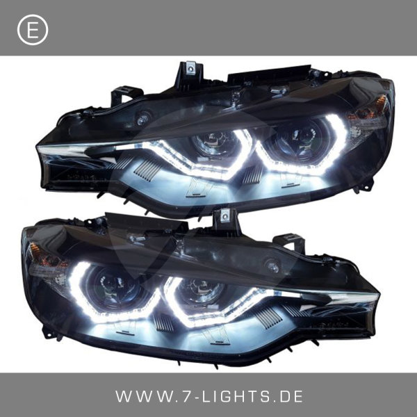 Scheinwerfer passend f&uuml;r BMW F30 F31 11-15 schwarz Xenon-Optik mit Tagfahrlicht