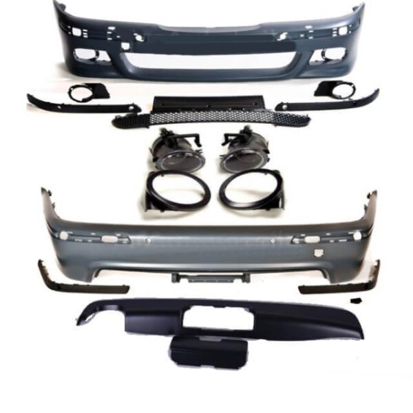 Set Sport Bodykit Stoßstange +Zubehör PDC/SRA & AHK Modelle aus ABS passend für BMW 5er E39 Touring 97-04 nicht M-Paket