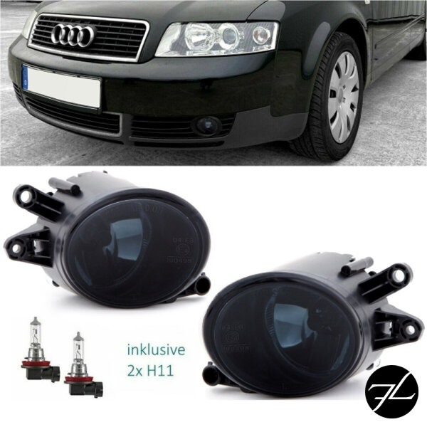 Set Audi A4 8E B6 Nebelscheinwerfersatz Smoke Bj 00-04 inklusive H11 Birnen